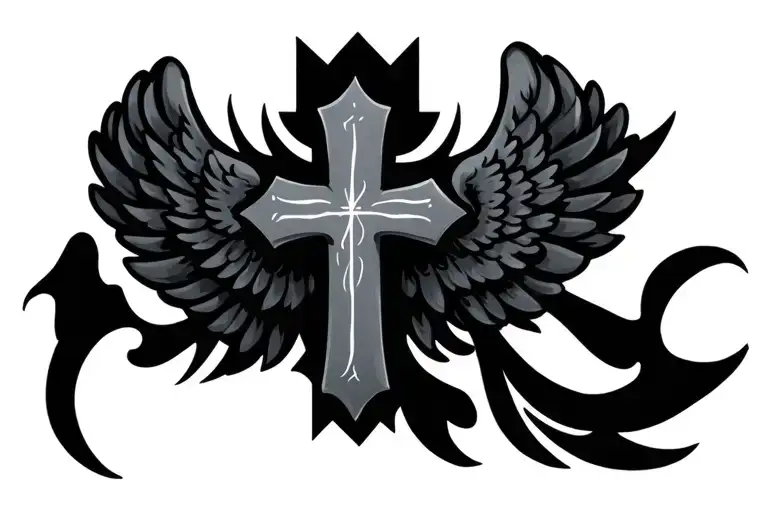 Small Cross And Wings