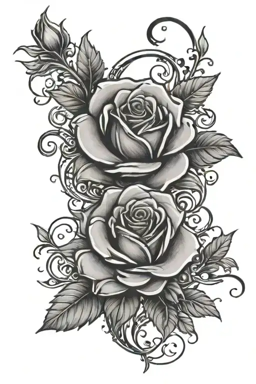 Blessed Letters In Red With Black Roses Around It