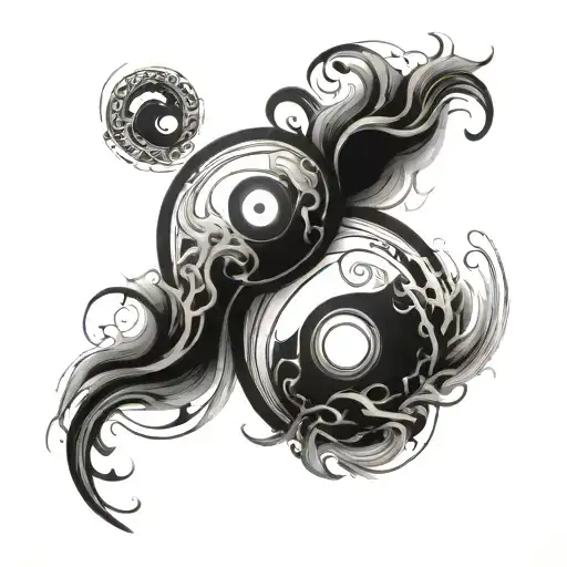Chaotic Yin Yang Symbol Intertwined