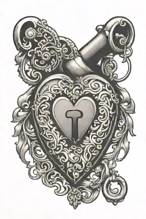 Heart Shape Lock And Heart Shape Key Matching