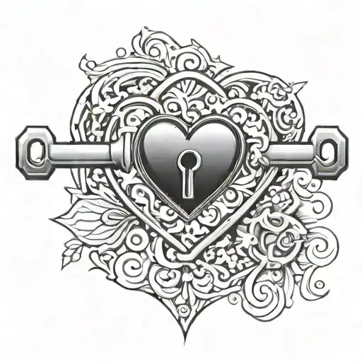 Heart Shape Lock And Heart Shape Key