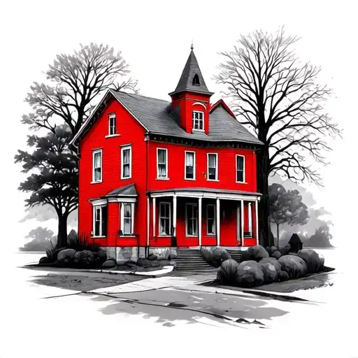 Red School House Surrounded