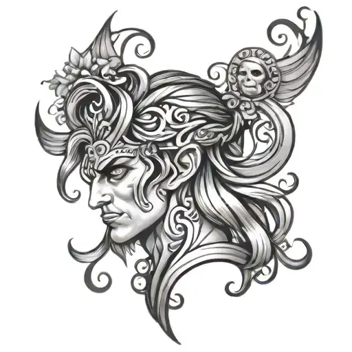 Neo Traditional Hades Greek God