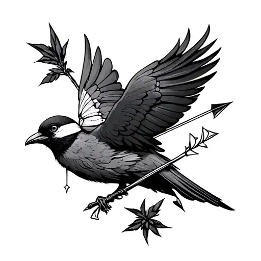 Bird Blindfolded Stabbed With Arrow Piercing