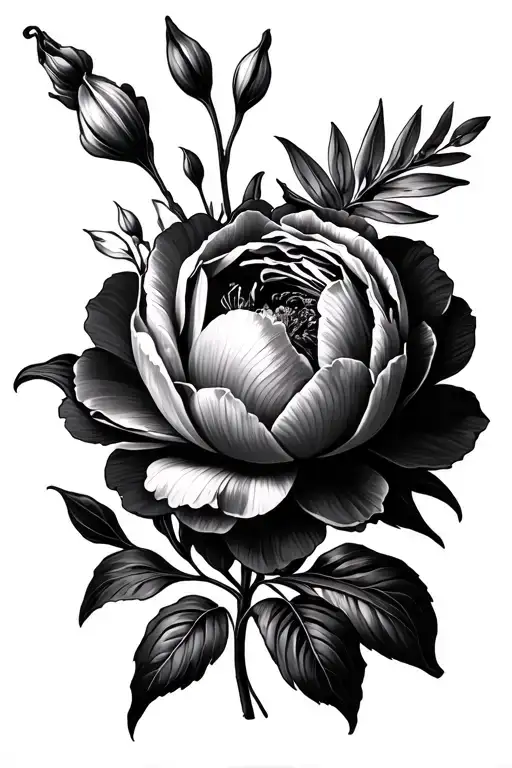 Fleur -De -Lily And Peony With Small Elegant Details