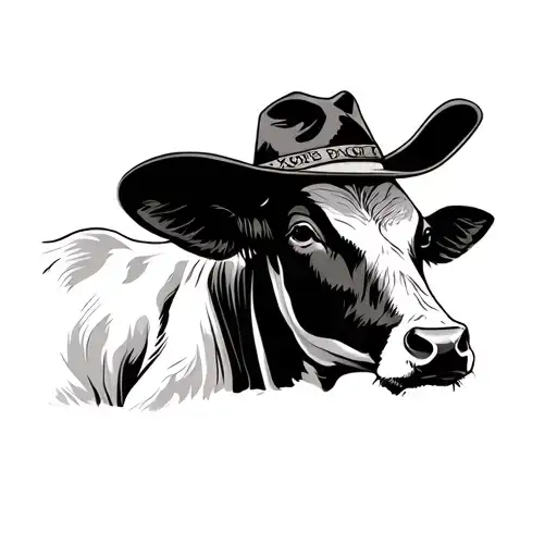 Cow With Cowboy Hat