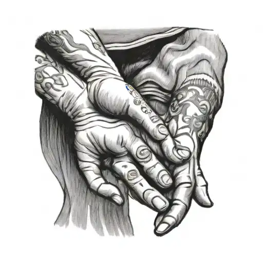 Father Daughter Holding Hands Picking