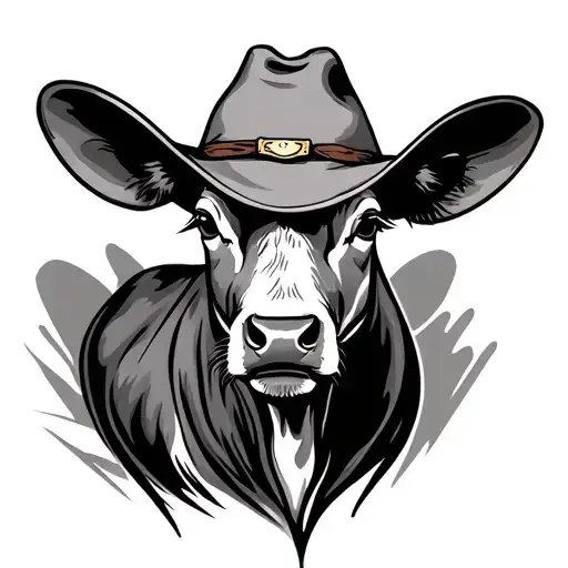 Calf With Cowboy Hat