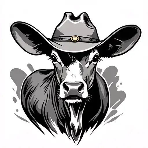 Calf With Cowboy Hat