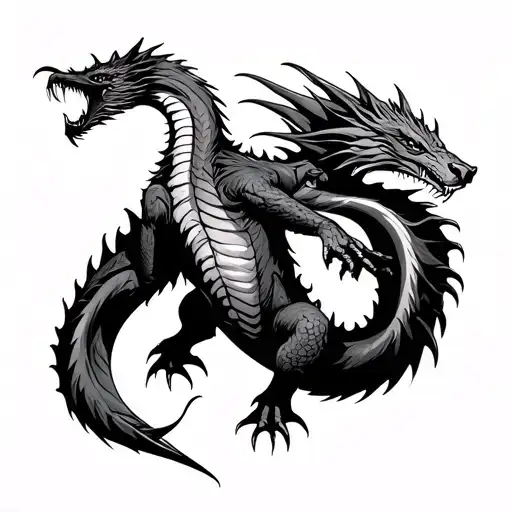 Honey Badger Fighting Dragon