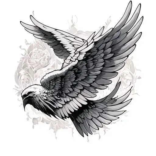 Wings On My Shoulder Back And Front Right Chest