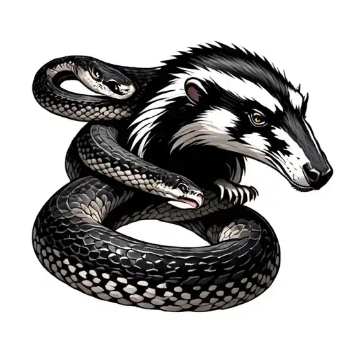 Honey Badger Fighting Snake