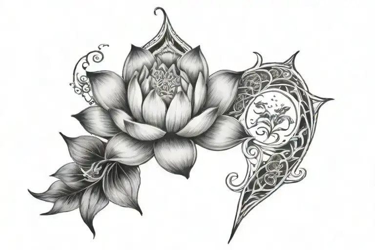 Moon Air And Lotus Flower