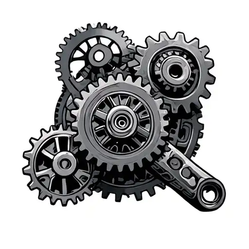 Industrail Mechanical Gears Intertwined