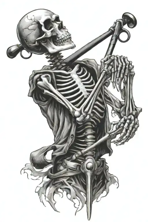 Skeleton Leaning On A Golf Club
