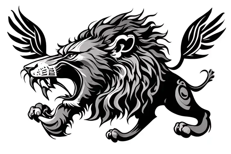 Maori And Lion Roaring