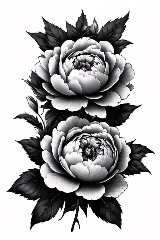 Peony Flowers Intertwined