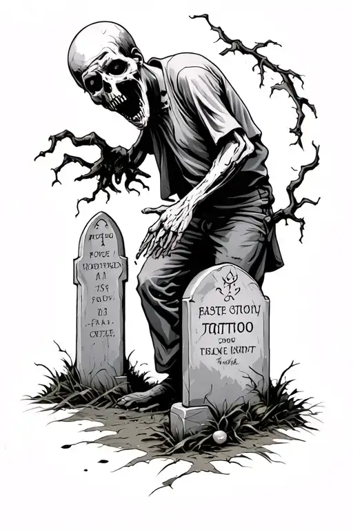 Zombie And Grave Stones