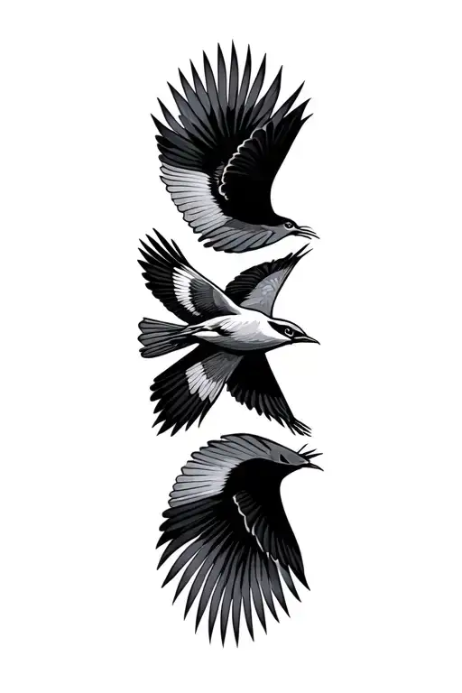 Two Cuckoo Birds Flying Together Symbolizing