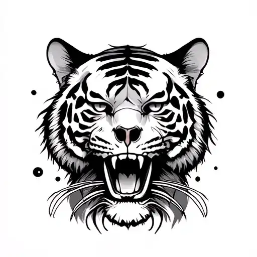 Skull Tiger Penacho De Femas