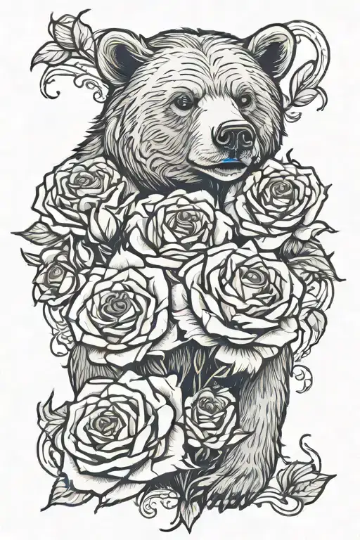 Bear Roses Entwined