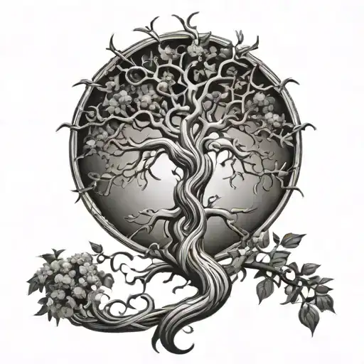 Poison Tree Intertwined With Tree Of Life Intertwined