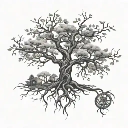 Poison Tree Intertwined With Tree Of Life Intertwined