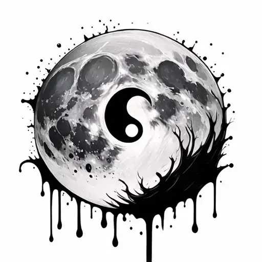 Semi Colon Splashed Blood Moon