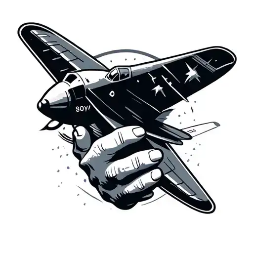Plane Hand Band Logo Merged