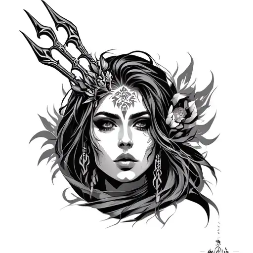 Karuniya With Vel Trident Tatto