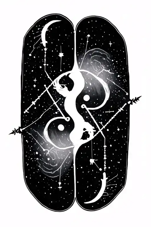 Libra And Sagittarius Constellation Intertwined