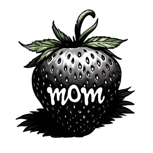 Strawberry With Word Mom