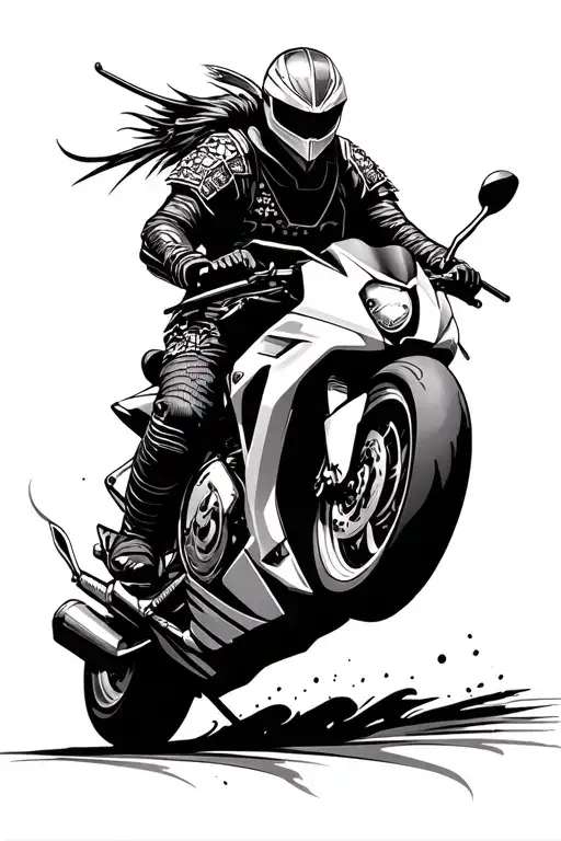 Pisces Samurai Riding A Sportsbike