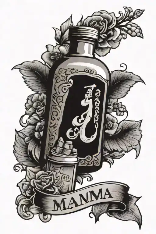 Mama In Memory Loss To Suicide And Addiction Pill Bottle Liquor Bottle