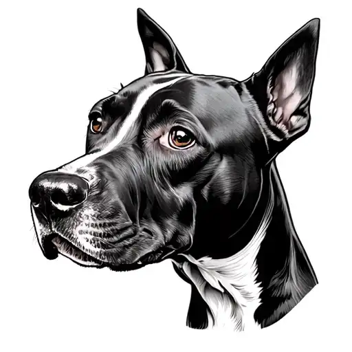 Outline Tattoo Of A Bull Terrier Dog Looking Forward