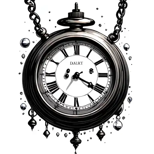 Hour Glass Behind Floating Pocket Watches
