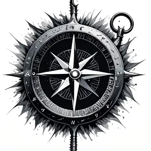 Compass Surrounded By Various