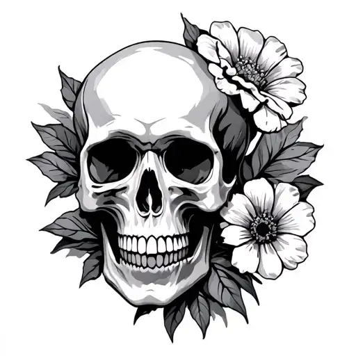 Skull And Flower