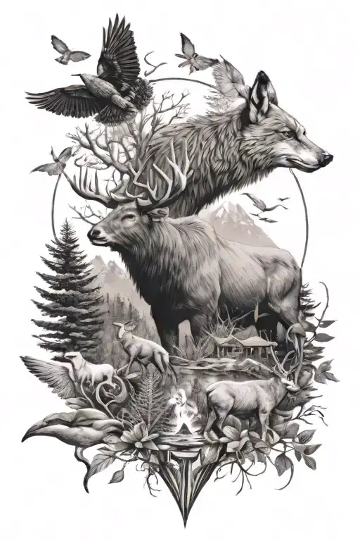 Collage Of Wildlife And Nature Scene