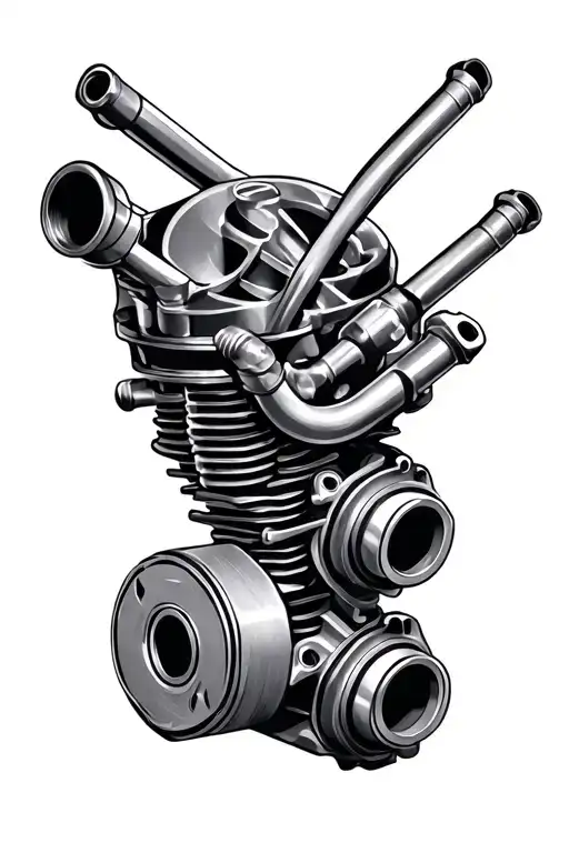 Turbo With Rods And Piston