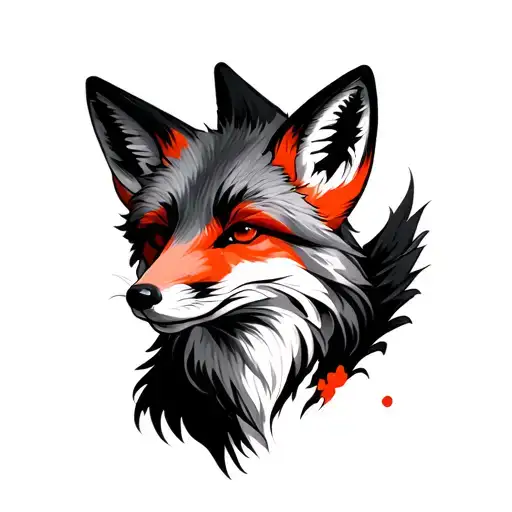 Red And Black Fox