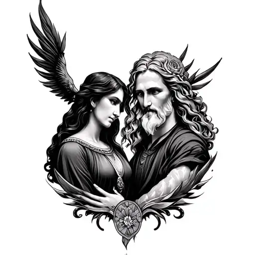 Godly Chest Tattoo With Parents Included