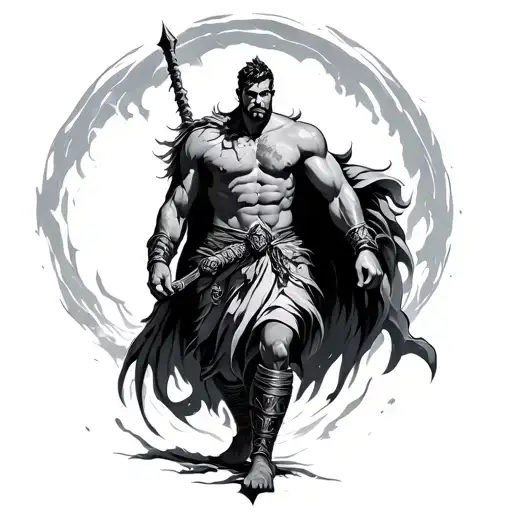 Aquarius Male Warrior Walking