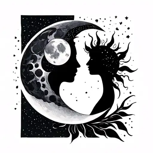 Moon And Sun Minimalistic Couple
