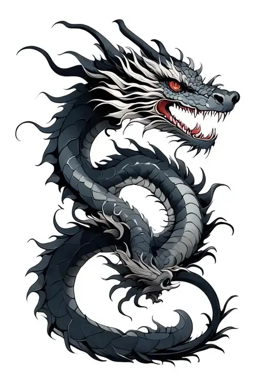 Japanese Dragon Coiled