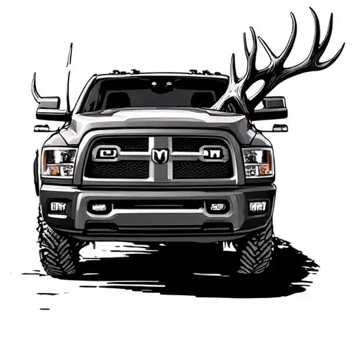 Dodge Ram 2500 And Antlers 8 Points