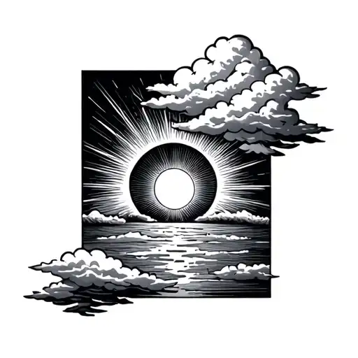 Sun Rise Withrays And Cloud