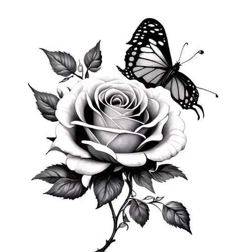 Rose And Butterfly