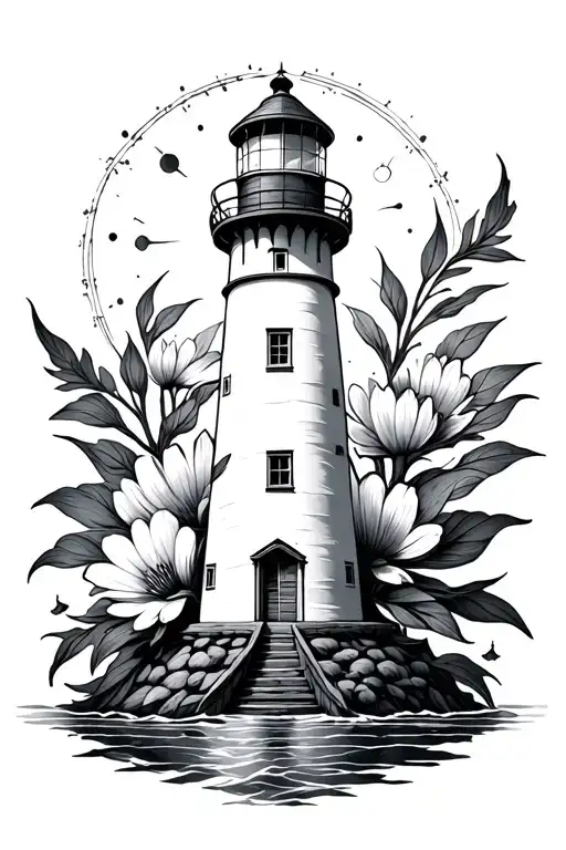 Light House Flower Vegvisir Symbol