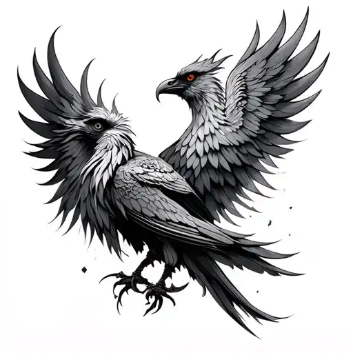 Father Son Phoenix Bird